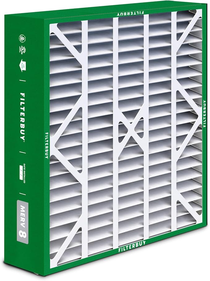 Filterbuy 20x25x6 Air Filter MERV 8 Dust Defense (2-Pack), Pleated HVAC AC Furnace Air Filters for Aprilaire Space-Gard 201/2200 / 2250 & Lennox (Actual Size: 19.75 x 24.25 x 6.00 Inches)