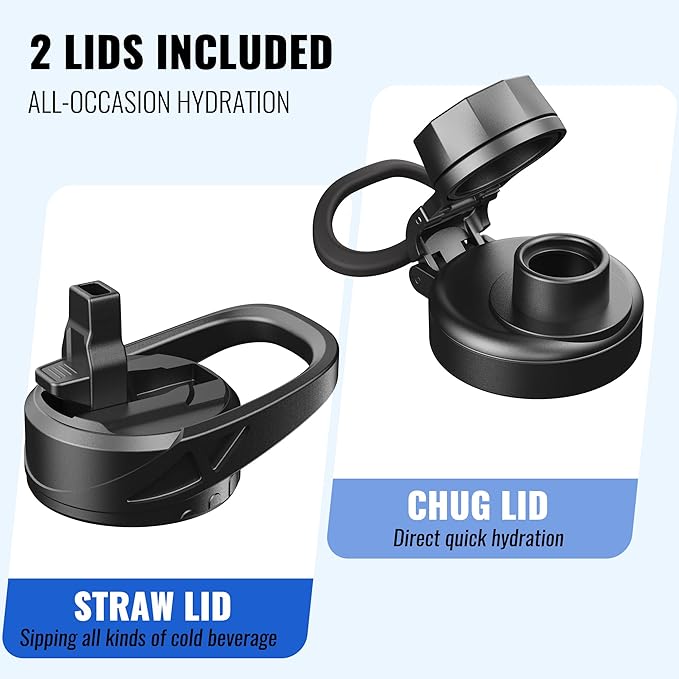 CIVAGO 32 oz Glass Water Bottle with Straw and Handle, Large Sports Motivational Water Bottle Flask with Time Marker and 2 Lids, Leakproof Water Jug Canteen with Silicone Sleeve for Gym,Sage…