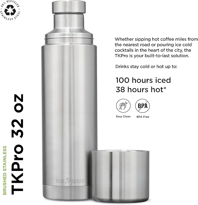 Klean Kanteen TK Pro 32 Oz Brushed Stainless