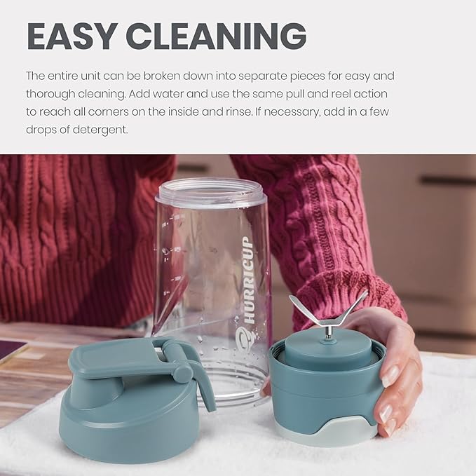 WONDER CORE Hurricup: 22 Oz Blender Shaker Bottle Cup for Protein Shakes with Hand Mixing Mechanism for Gym Workout, Sports Nutrition Pre-Workout Powders, BPA-free, Passed NSF, FDA, RoHS, REACH (Blue)