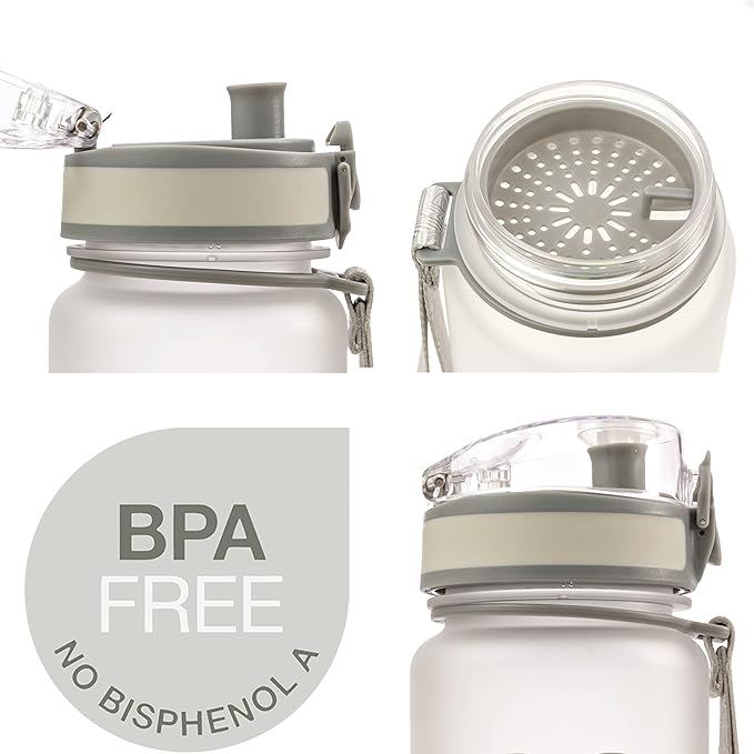 Embrava Sports Water Bottle - 32oz Large - Fast Flow Quick Sip Lid - BPA & BPS Free - Leakproof, Flip Top - Lightweight & Sturdy Tritan Plastic - Strainer for Fruit & Ice