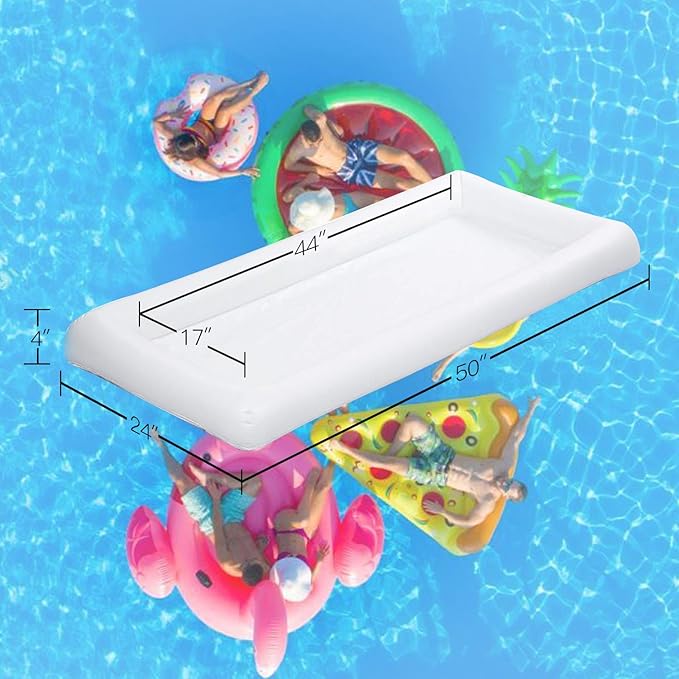 Novelty Place Inflatable Ice Serving Tray Buffet Bar with Drain Plug - Salad Food & Drinks Inflatable Cooler for Party Picnic and Camping (Pack of 1)