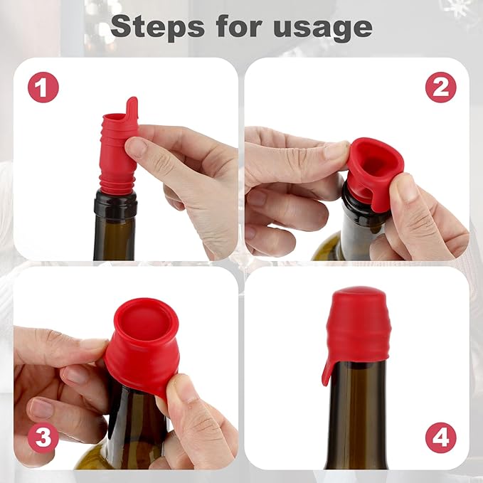 5 Pcs Multi-Layer Wine Bottle Corks, Silicone Wine Stopper Sealer Stopper for Keeping Wine Fresh, Reusable Sealing Bottle Stoppers for Glass Bottles Beer Champagne Wine Saver