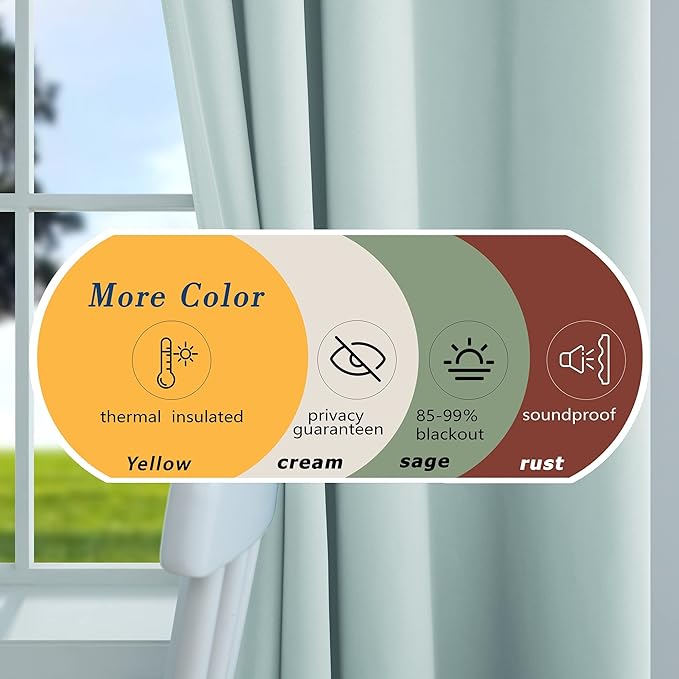 Mrs.Naturall Coastal Curtains for Living Room,Farmhouse Blackout Beach Themed Curtains for Dining Room Bedroom Cowgirl Decor,Aqua Mint Green,96 Inch Long 2 Panels Set