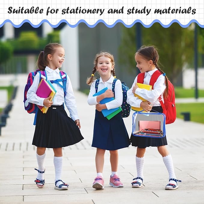 Sanwuta 3 Packs Toy Storage Bags with Zipper, Clear PVC Organizing Bags, Waterproof Toy Bags for Board Games, Building Blocks, Toys and Kids Books (Red, Blue, Green,10.24 x 7.09 x 2.36 Inch)