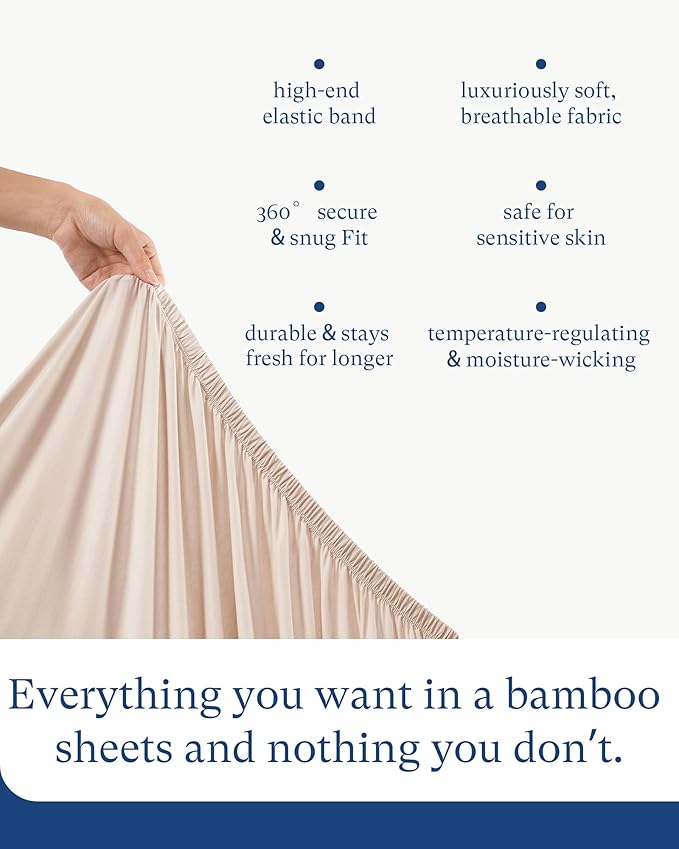 Supersoft Pack and Play Sheets Fitted, Premium Bamboo Viscose Mini Crib Sheets, Pack N Play Mattress Sheets, Graco Playard Baby Sheets Neutral for Boys Girls, 5'' Deep Pocket 2-Pack