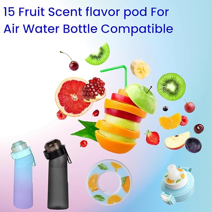 Air Water Bottle, Air Water Bottle with 7 Flavor Pods, 750ML Air Drinking Water Bottle Starter Set with Flavour Capsules, BPA Free 0% Sugar Water Cup For Outdoor Sports, Birthday Gifts (13 PCS PODS)