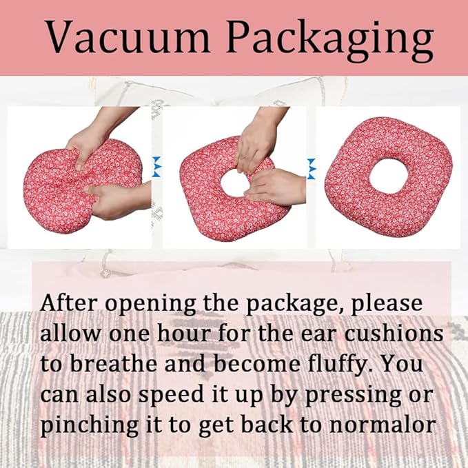 Ear Piercing Pillow with a Ear Hole for CNH and Ear Piercing Ear Pain Ear Inflammation Pressure Sores, O-Shaped Side Sleeping Pillow Ear Guard Pillow