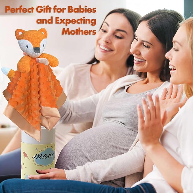 Fox Baby Security Blanket Loveys for Babies Girls, 16" Soft Baby Lovey Blanket, Baby Snuggle Stuffed Animals Blankie, Baby Girls Gifts for Infant and Toddler