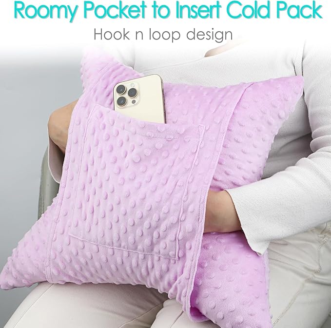 Star Hysterectomy Recovery Pillow C-Section Pillows with 2 Pockets for Tummy Tuck Abdominal Lumpectomy Belly Surgery Must Haves Shock Absorbing Cough Cushion Patients Gifts Minky Dot Lavender