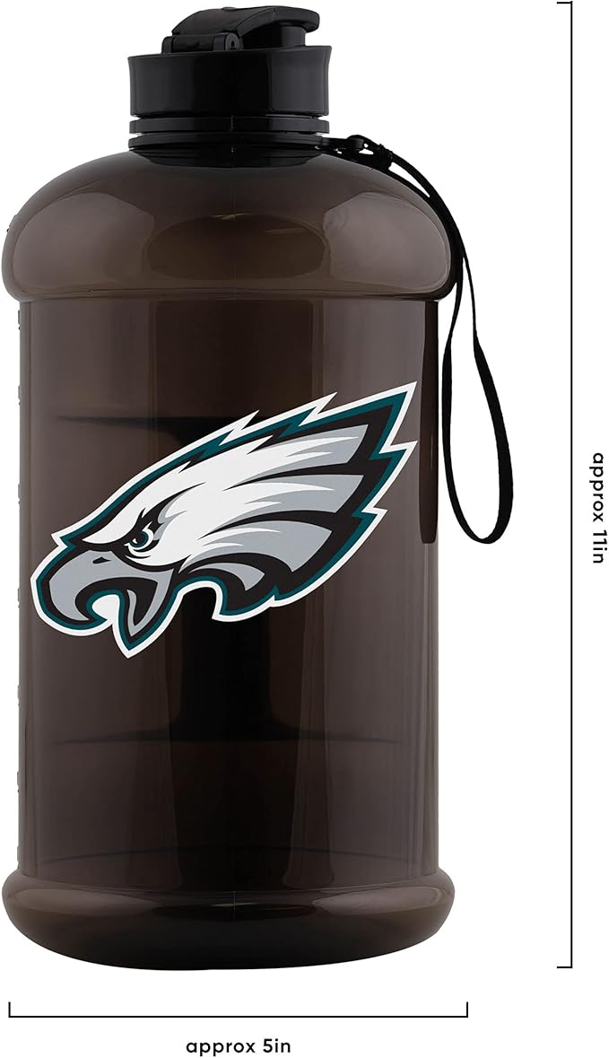 FOCO NFL Team Logo 2L Plastic Clear Large Sports Water Bottle