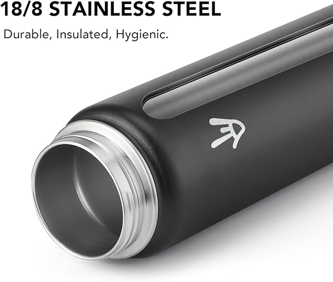 Enerbone Insulated Water Bottle, 32 oz Stainless Steel Water Bottles with Carrying Strap, Double-Wall Vacuum Insulation Thermos, Leakproof Sports Bottle with Straw, Keep Drinks Hot or Cold for Hours