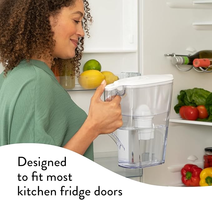 Aqua Optima Liscia Jug Water Filter Pitcher with 3 Universal Filters (White)