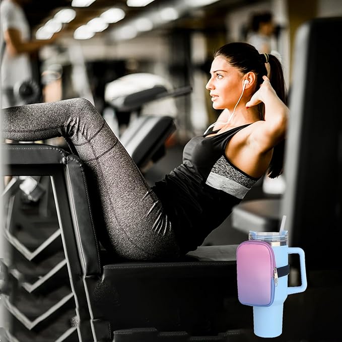 Water Bottle Pouch for Stanley, Running Water Bottle Handheld Caddy Compatible With Stanley Quencher Adventure 40oz & IceFlow 20/30oz, Kinds of Tumbler, Gym Water Bottle Accessories For Women