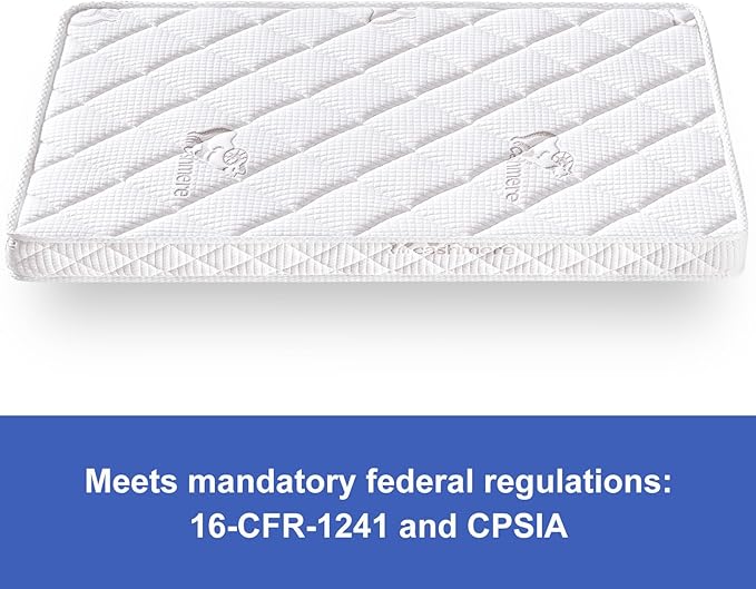 Pack and Play Mattress - 38" x 26"- Premium Knitted Fabric Playpen Mattresses, Safety Reinforced Play Yard Mattress - Fits for Graco & Baby Trend & Pamo Babe Playard, Firm Support and Comfort Foam