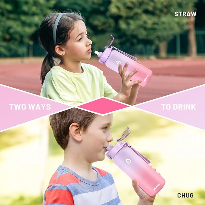 32oz Water Bottle with Removable Straw and Spout Lid Two Ways to Drink, 18/10 Stainless Steel Insulated Water Bottle, BPA-Free, Leak Proof, Double wall, for Sports, Gym