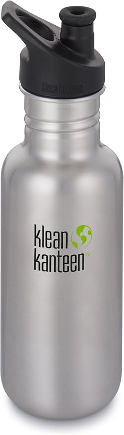 Klean Kanteen Classic Stainless Steel Singel Wall Non-Insulated Water Bottle with Sport Cap