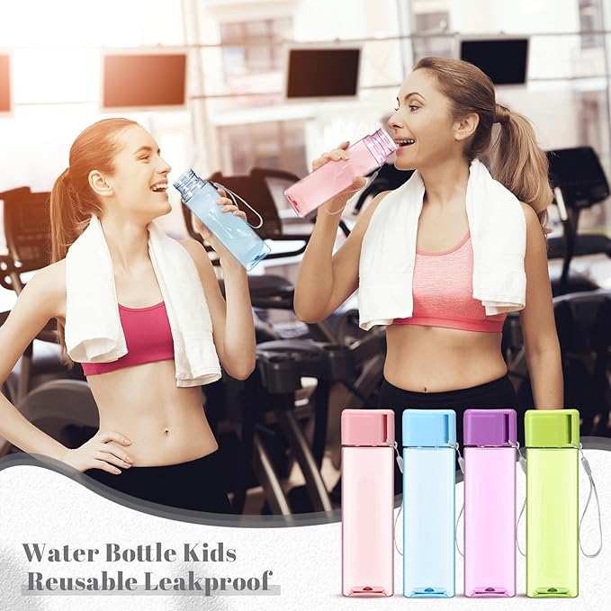 Mifoci 30 Pcs Water Bottle Bulk 17 oz Plastic Sports Water Bottles for Adults Reusable Leak Proof Portable Drink Bottles Large for Travel Camping Fitness Office(Multicolor)