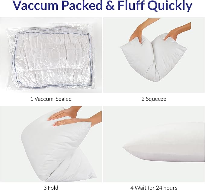 Royale Linen Pillows Queen Size Set Of 2 - Bed Pillows for Sleeping - Cooling Pillow for Back, Stomach or Side Sleepers - Down Alternative Queen Pillows - Soft Hotel Quality (20x30 Inches, Pack Of 2)