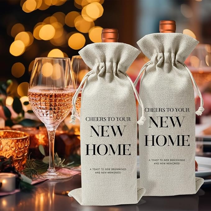 Housewarming Gift New House Wine Bag for Women Men Wife Husband Couple Owner Homeowner, Housewarming Gift New Home, New Home Gift Ideas, Realtor Gift to Client, Housewarming Party Supply