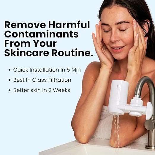 Filterbaby 1.0 Faucet - Mounted Water Filter for Skin Care - Hydrate & Brighten Skin While it Cleans - Fits Most Standard US Faucets - Three Settings (Pink)