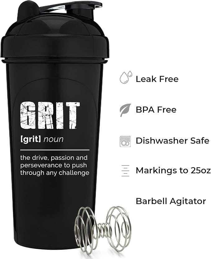 GOMOYO [4 Pack] 28 Ounce Shaker Bottle with Motivational Quotes | Protein Bottle with Mixer Agitators | Blender Shaker Bottle for Protein Mixes Pack | BPA Free & Dishwasher Safe