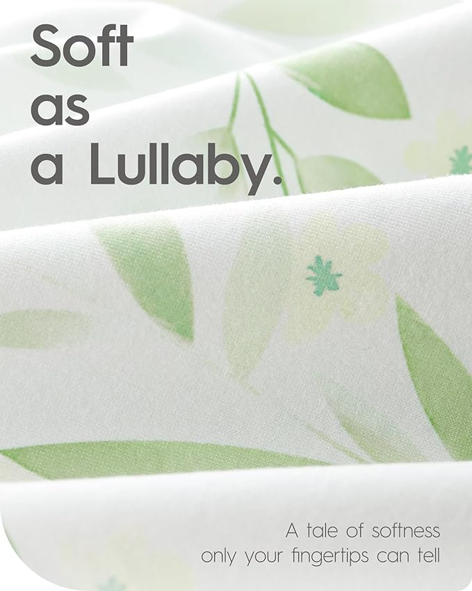 Bassinet Sheets for Baby Boy Girl, TotBasic Buttery Soft Universal Bassinet Fitted Sheet, Compatible with Halo, Mika Micky, Baby Delight, Dream On Me, Maxi COSI and More Bassinet Mattress(Greenleaf)