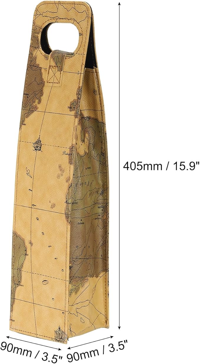 PATIKIL Wine Gift Bag, Wine Bag Reusable Leather Wine Tote Carrier for Wine Bottles Portable Champagne Gift Bags for Picnic Party Wedding, Yellow