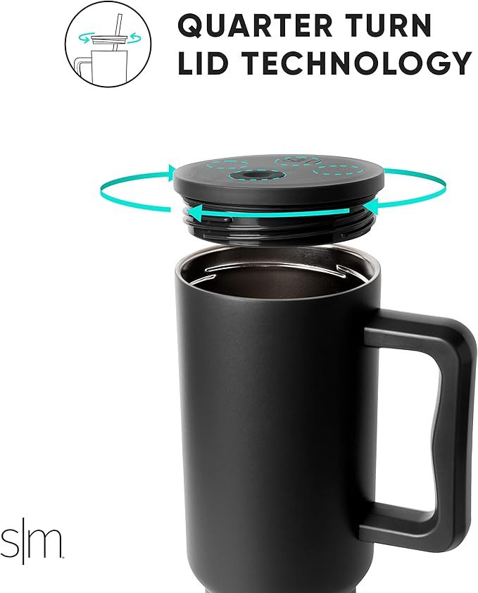 Simple Modern 40 oz Tumbler with Handle and Straw Lid | Insulated Reusable Stainless Steel Water Bottle Travel Mug Cupholder Use | Gifts for Women Men Him Her | Trek Collection | 40oz | Slumberland
