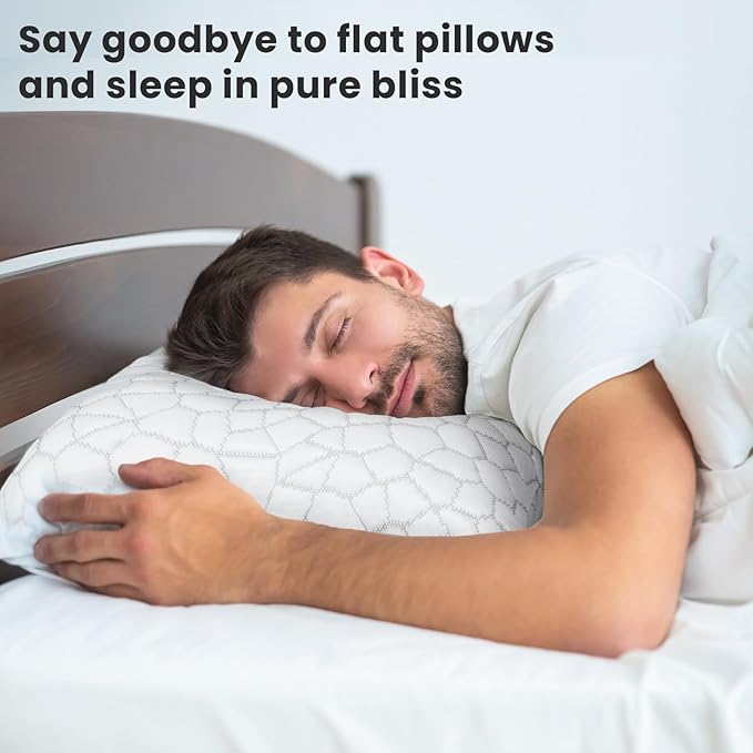 High Cooling Pillow for Hot Sleepers Bed Pillow for Side Sleepers Memory Foam Neck Pillow King Size Pillows with 2 Extra Fill