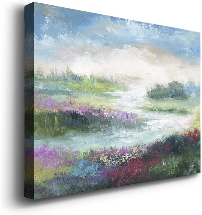 Renditions Gallery Canvas Flowers Wall Art Modern Decorations Paintings Colorful Floral Meadow Glam Nature Abstract Wall Hanging Artwork Prints for Bedroom Office Kitchen - 12"x18" LT33