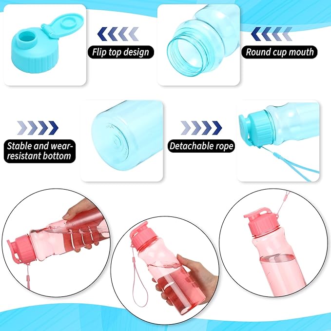 Water Bottles Bulk End of the Year Gifts for Students 18 oz Portable Sports Water Bottle Summer Graduation Student Gifts from Teacher for Kids School Classroom Prizes Goodie Bag (12)