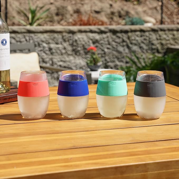 Host Cooling Cups 8.5oz Set of 4, Freezable Tumbler with Freezing Gel, Mothers Day Gifts, Mom Birthday Gifts, Gifts for Mom Gifts for Women, Assorted