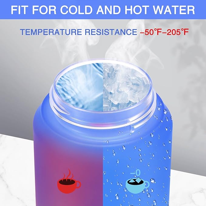 PHIXTON Water Bottle 32 OZ With Removable Straw, With or NO Straw, 32OZ BPA Free Thick Tritan Plastic Flip Top Waterbottle, Motivational Time Marker Leak Proof Water Jugs For Drinking Sports Travel