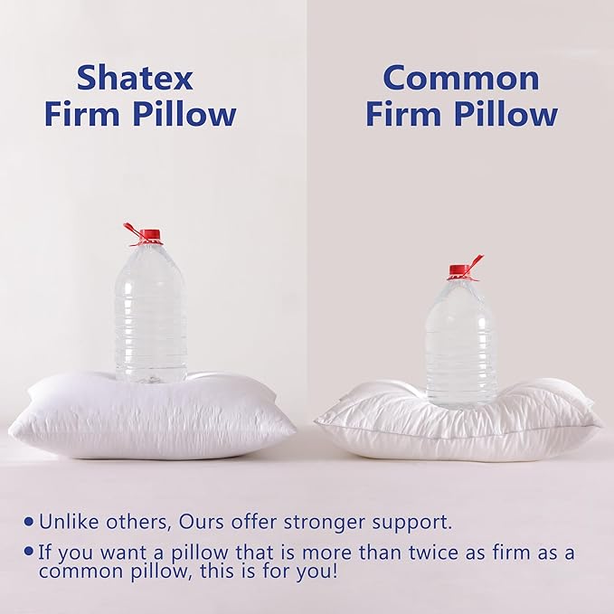 Shatex Extra Firm Pillow King Size 34 x 20 inch, Bed Pillow with Adjustable Insert Provides Stronger Support - for Back, Stomach & Side Sleepers.