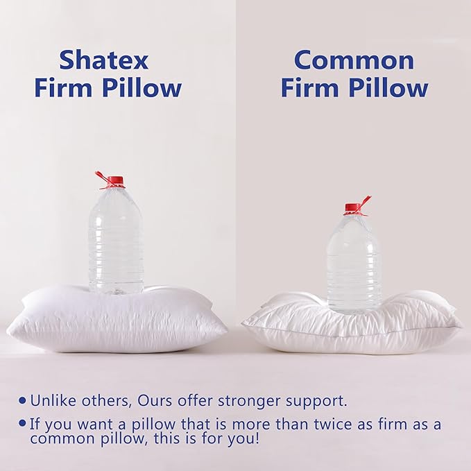 Shatex Firm Pillow, King Bed Pillow 34 x 20inch, Adjustable Pillow for Neck Pain Relief，Back Pillow Provide Strong Support for Stomach & Side Sleepers