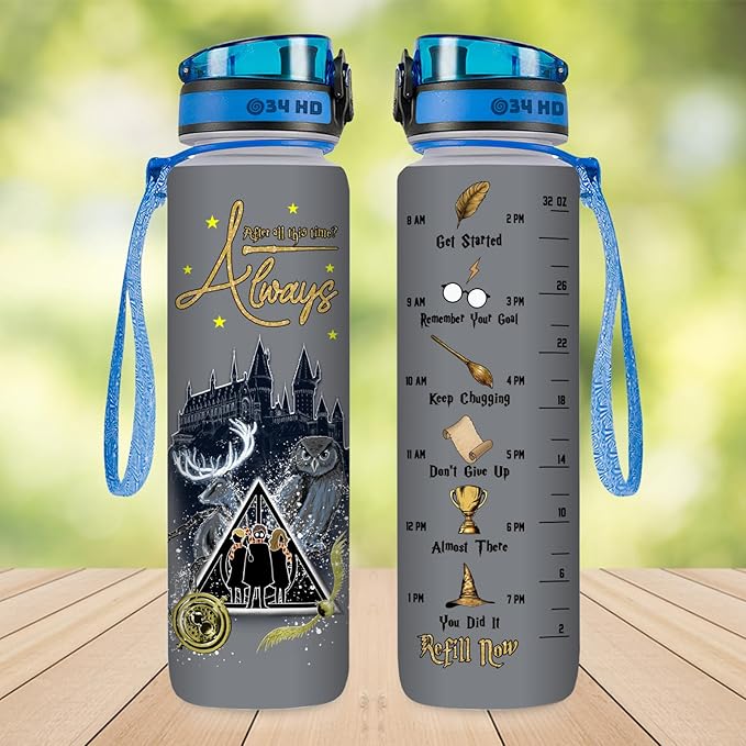 Potter Movie Water Bottle 32 oz with Time Marker, After All This Time Motivational Bottle, Gifts for Movie Lovers, Funny Gifts for Women