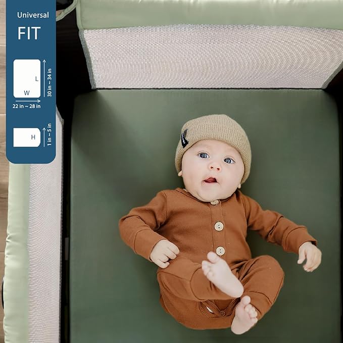 GRSSDER Pack n Play Sheets Fitted 2 Pack, Stretchy Ultra Soft Jersey Knit Pack and Play Sheets, Universal Fitted Portable/Mini Crib Mattresses Snug and Safe, Neutral Pattern of Cars Print