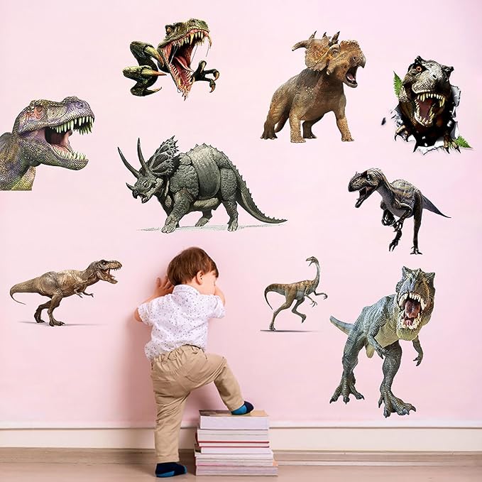 Large Dinosaur Wall Decals Tyrannosaurus Rex Wall Stickers for Boy's Room Kids Baby Nursery Bedroom Playroom Living Room Wall Decor
