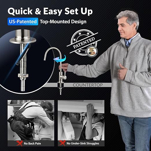 iSpring RO5004F Reverse Osmosis Water Filter with UV, 500 GPD RO System Under Sink, 2:1 Pure to Drain, Tankless RO Water Filtration System with Boost Pump, Filter Life Monitor, Reduces PFAS, TDS, Lead