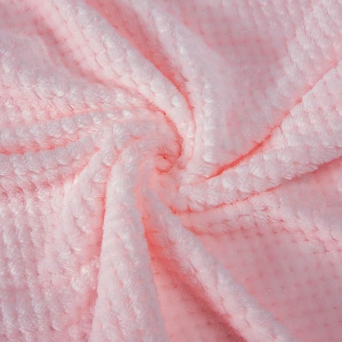 Fuzzy Throw Blanket, Plush Fleece Blankets for adults, Toddler, boys and Girls, Warm Soft Blankets and Throws for Bed, Couch, Sofa, Travel and Outdoor, Camping (Queen(80"x90"), XXL-Baby Pink)