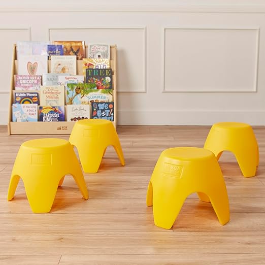 ECR4Kids Ayana Stool Set, Flexible Seating, Yellow, 4-Pack