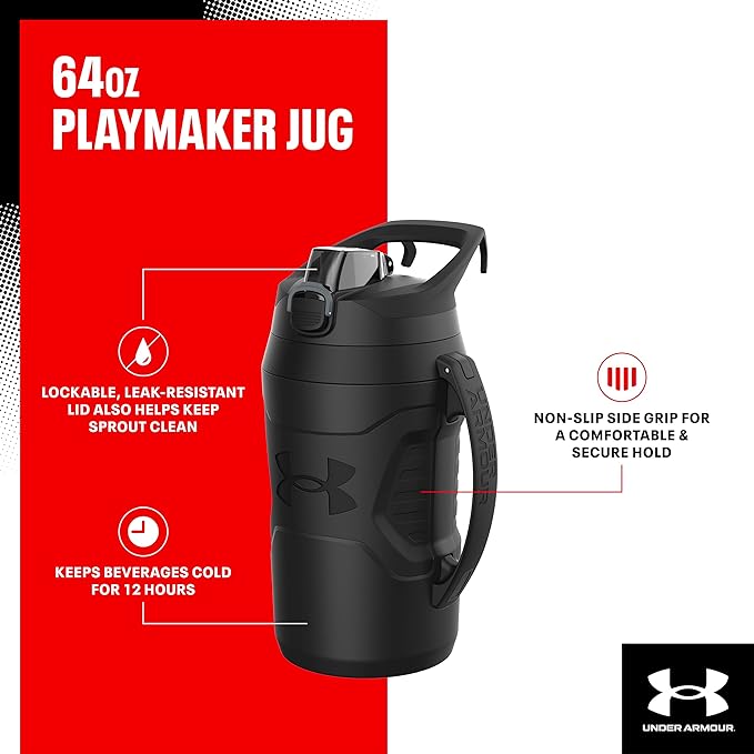 Under Armour 64oz Playmaker Rock Jug Mod Grey/Black