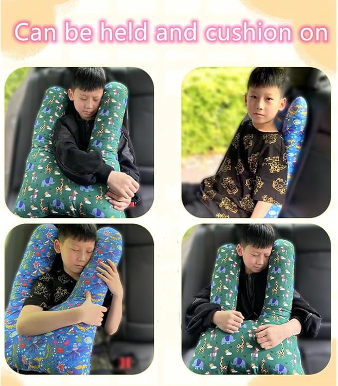 Car Travel Pillow for Kids Adults Soft Neck Pillow Head and Body Support Pillow Breathable Seat Pillow Car Aircraft Travel Pillow Neck Support Pillow Cushion for Long Journey Travel Accessories