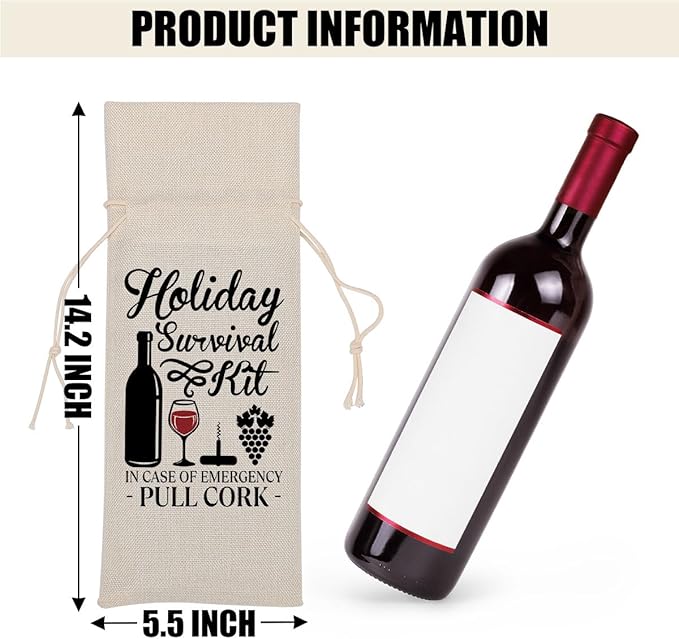 Funny Wine Quotes Wine Bag Wine Tasting Party Supplies for Wine Lovers Women Men Bride Coworker Friend Christmas Birthday Wedding Bachelorrette Party Wine Bags