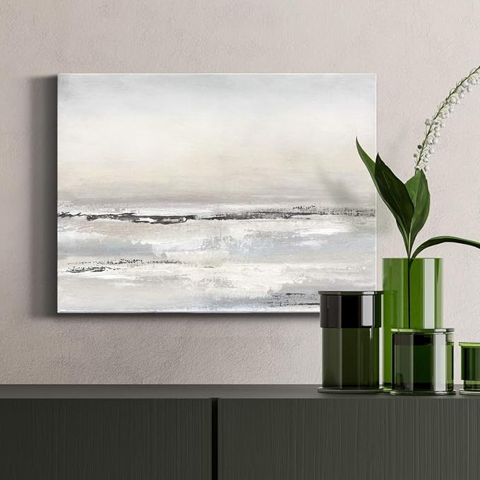 Renditions Gallery Canvas Nature Wall Art Modern Decorations Paintings Serene Winter Snow Glam Romantic Abstract Minimalist Artwork Prints for Bedroom Office Kitchen - 12"x18" LT33