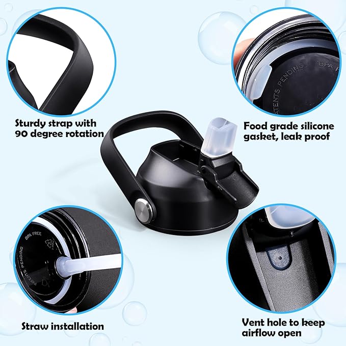 Lid Gasket Replacement for Thermoflask 24oz/32oz/40oz/64oz,Water Bottle Silicone Gaskets Each with Pick for Water Bottle Straw Lid, Chug Lid & Chug Spout