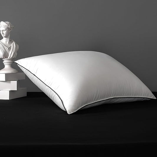 MAXICOZY Premium Hungarian Goose Down Pillows King Size, 3-Chamber Bed Pillows Cotton Blend Shell, Luxurious Soft Cloud Pillow for Back, Stomach or Side Sleepers(King, 1 Pack)