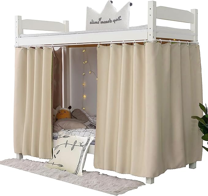 Dorm Home Solid Thicken Bunk Blackout Bed Curtains Cloth Bed Canopy Students Single Sleeper，2panels