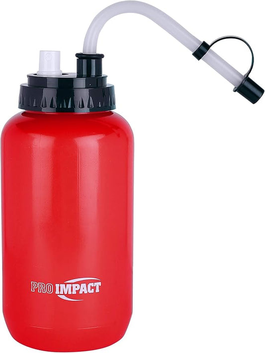 Pro Impact Squeezable Water Bottle with Bendable Long Straw and Spray cap - LDPE BPA Free Plastic - Hydration for Baseball Hockey Gym MMA Yoga Boxing Cycling Softball Football Lacrosse (35.5 Oz.)